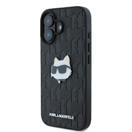 Karl Lagerfeld monograminis „Choupette“ galvos smeigtukas iPhone 16 telefonui – juodas