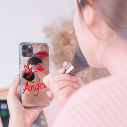 Kingxbar Angel veidrodžio dėklas dekoruotas originaliais Swarovski kristalais iPhone 11 Pro Max veidrodis skaidrus