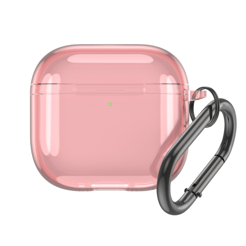 Permatomas dėklas, skirtas „Airpods 4“ ausinėms – rožinis