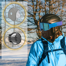 „Rockbros LF7127-1“ naujas aksominis sportinis balaklava su filtru – juodas