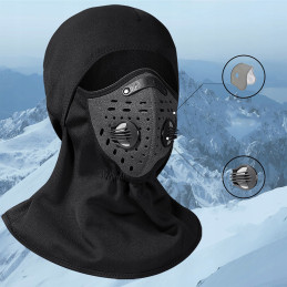 „Rockbros LF7127-1“ naujas aksominis sportinis balaklava su filtru – juodas