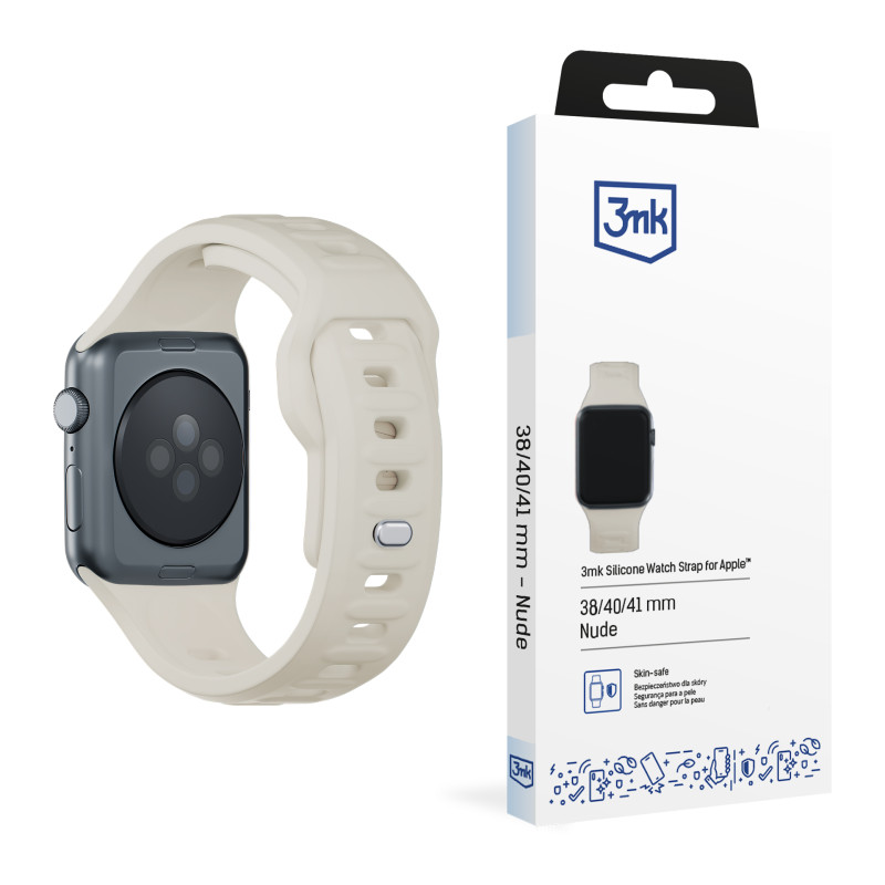 3 mk silikoninis laikrodžio dirželis, skirtas „Apple Watch“ 38/ 40/ 41 mm - baltas