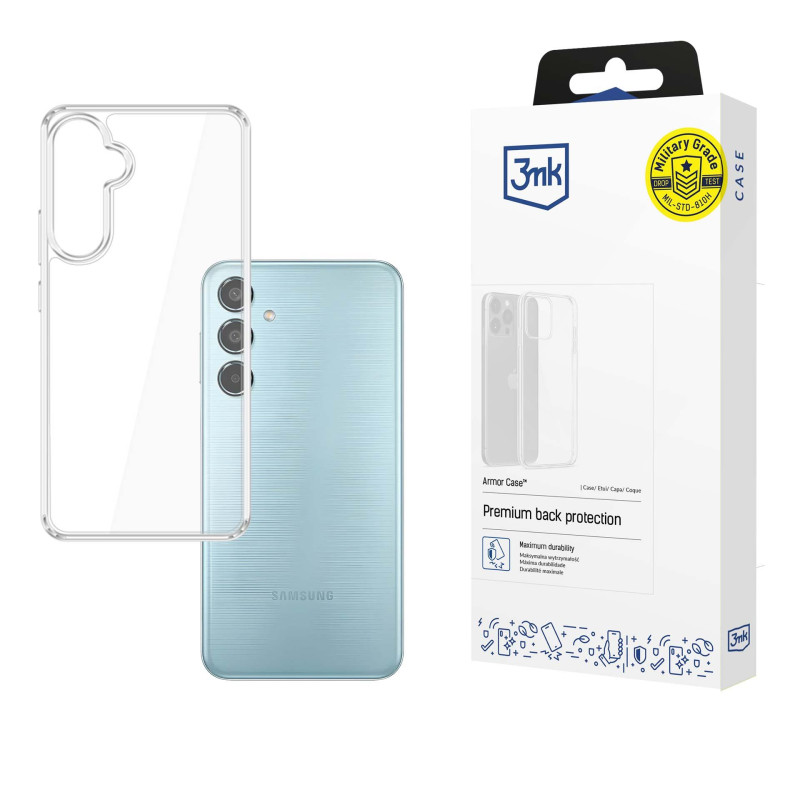 3mk šarvuotas dėklas, skirtas „Samsung Galaxy M35“ - skaidrus