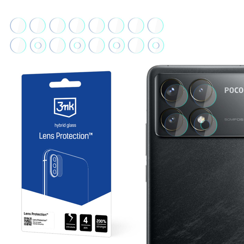 3mk Lens Protection™ hibridinės kameros stiklas, skirtas „Xiaomi Poco F6 Pro“