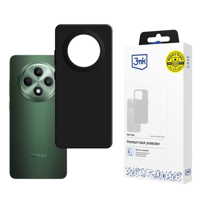 3mk matinis OPPO Reno 12 F\FS dėklas - juodas