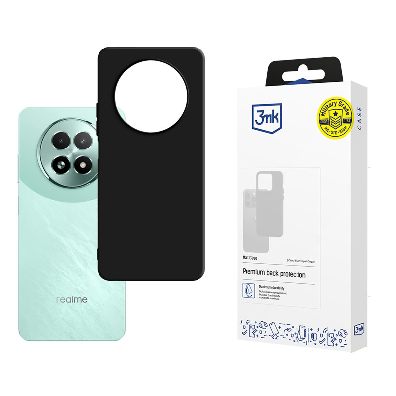 3mk matinis dėklas, skirtas „Realme 13 5G“ – juodas