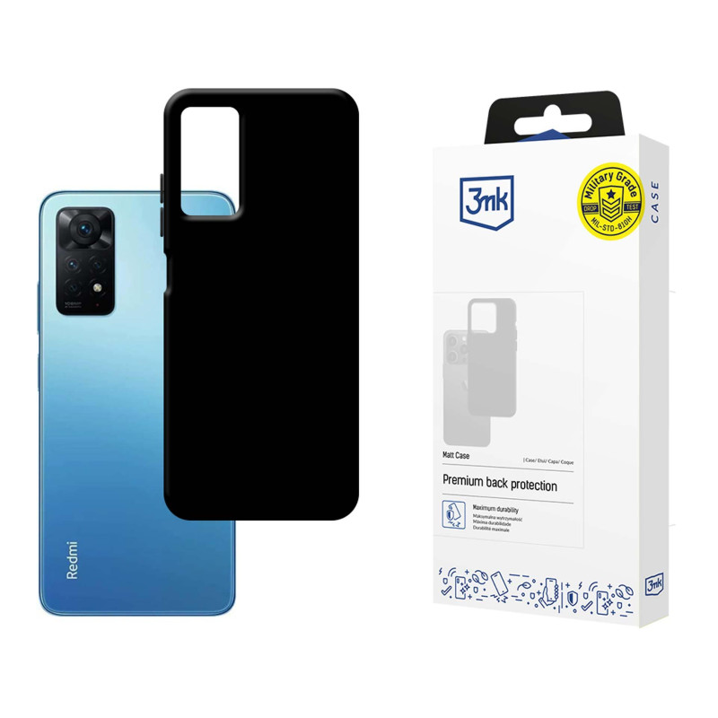3mk matinis dėklas, skirtas „Xiaomi Redmi Note 12 Pro 4G“ - juodas