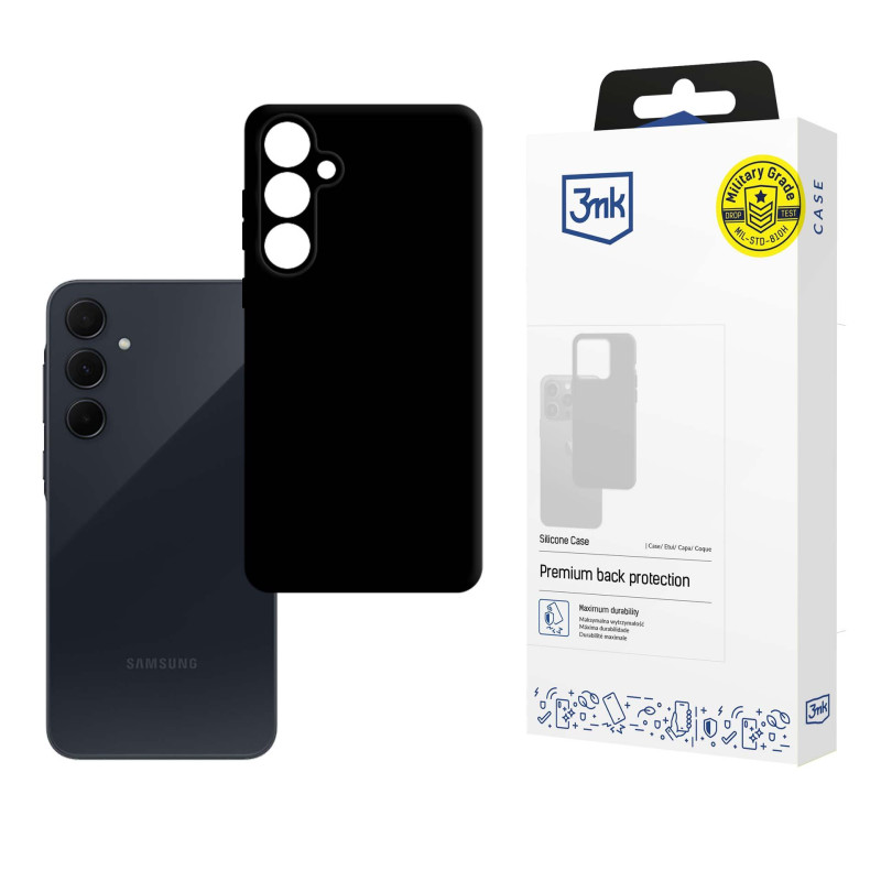 3mk silikoninis dėklas, skirtas „Samsung Galaxy A35 5G“ - juodas