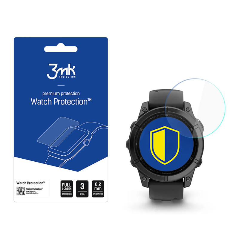 Hibridinis stiklas 3mk laikrodžio apsaugai „FlexibleGlass“, skirtas „Garmin Fenix E 47mm“