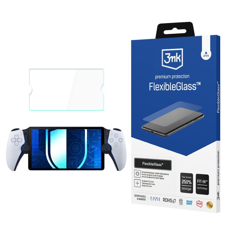 Hibridinis stiklas 3mk FlexibleGlass™, skirtas „Sony PlayStation Portal“ – iki 8,3 colio
