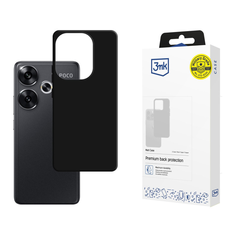 3mk matinis dėklas, skirtas „Xiaomi Poco F6“ - juodas