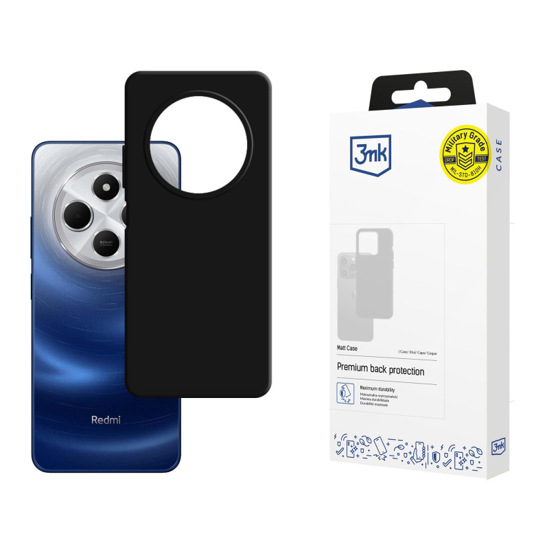 3mk matinis dėklas, skirtas „Xiaomi Redmi 14C“ - juodas