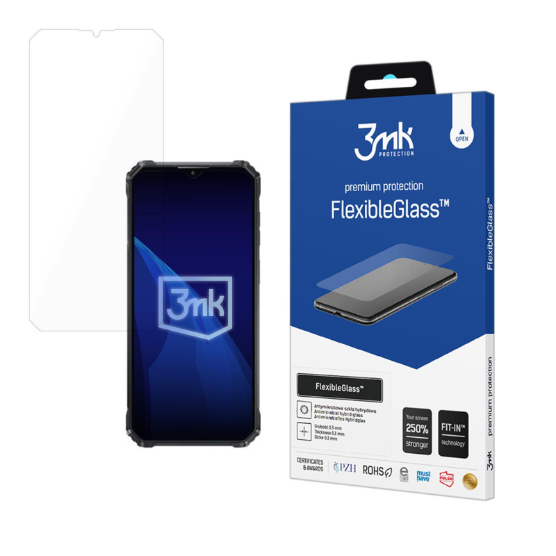 Hibridinis stiklas 3mk FlexibleGlass™ Oukitel WP36 telefone