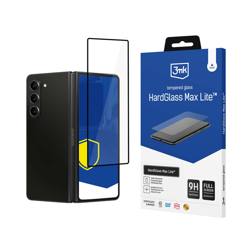 Grūdintas stiklas 3mk HardGlass Max Lite, juodas, skirtas Samsung Galaxy Z Fold 6
