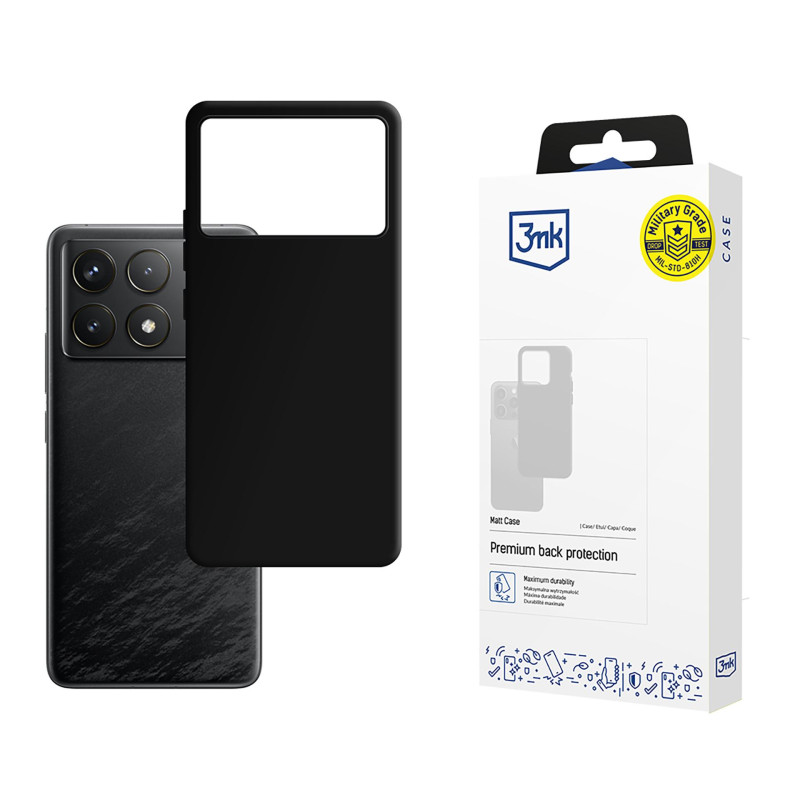3mk matinis dėklas, skirtas „Xiaomi Poco F6 Pro“ - juodas