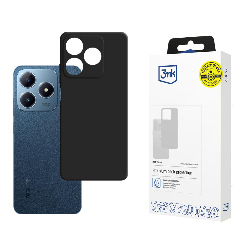 3mk matinis dėklas, skirtas „Realme C63“ - juodas