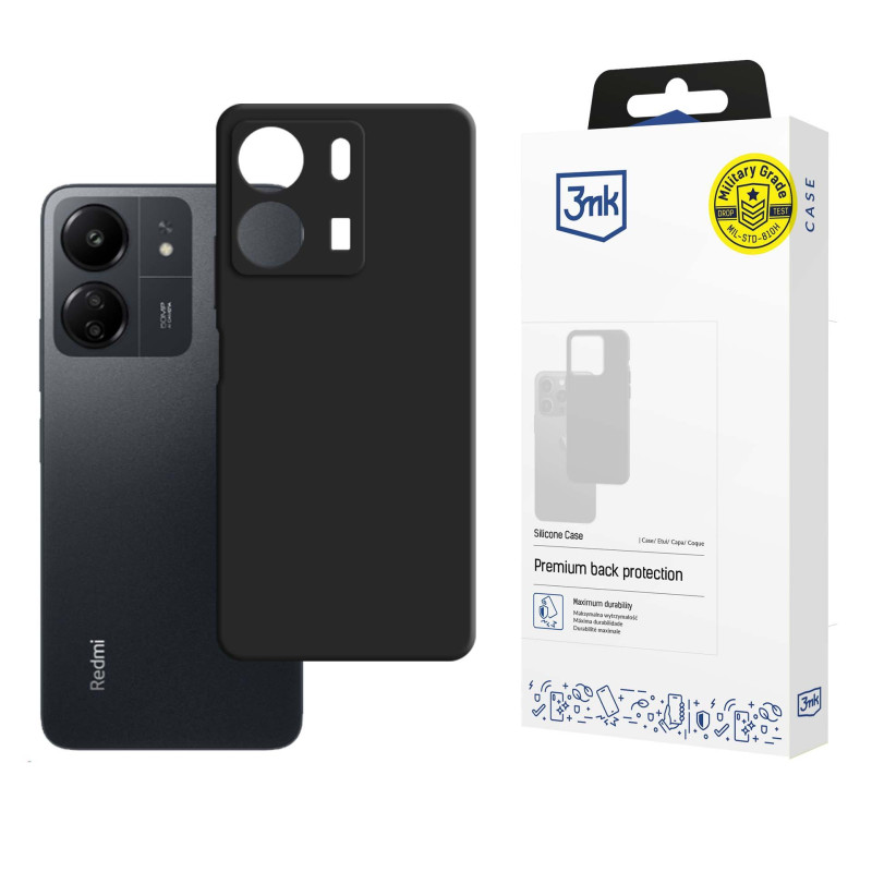 3mk silikoninis dėklas Xiaomi Redmi 13C/ POCO C65 - juodas