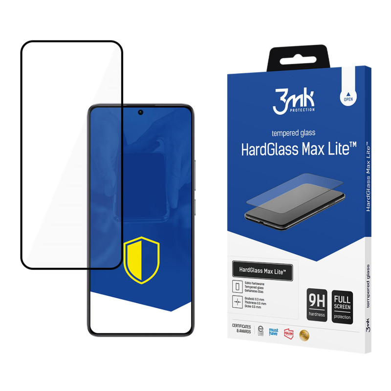 Grūdintas stiklas 3mk HardGlass Max Lite juodas Xiaomi Poco F6 telefonui