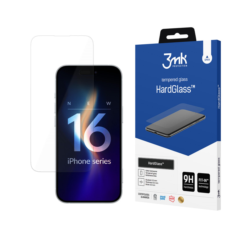 Grūdintas stiklas 9H 3mk HardGlass™ Apple iPhone 16 Pro Max telefonui