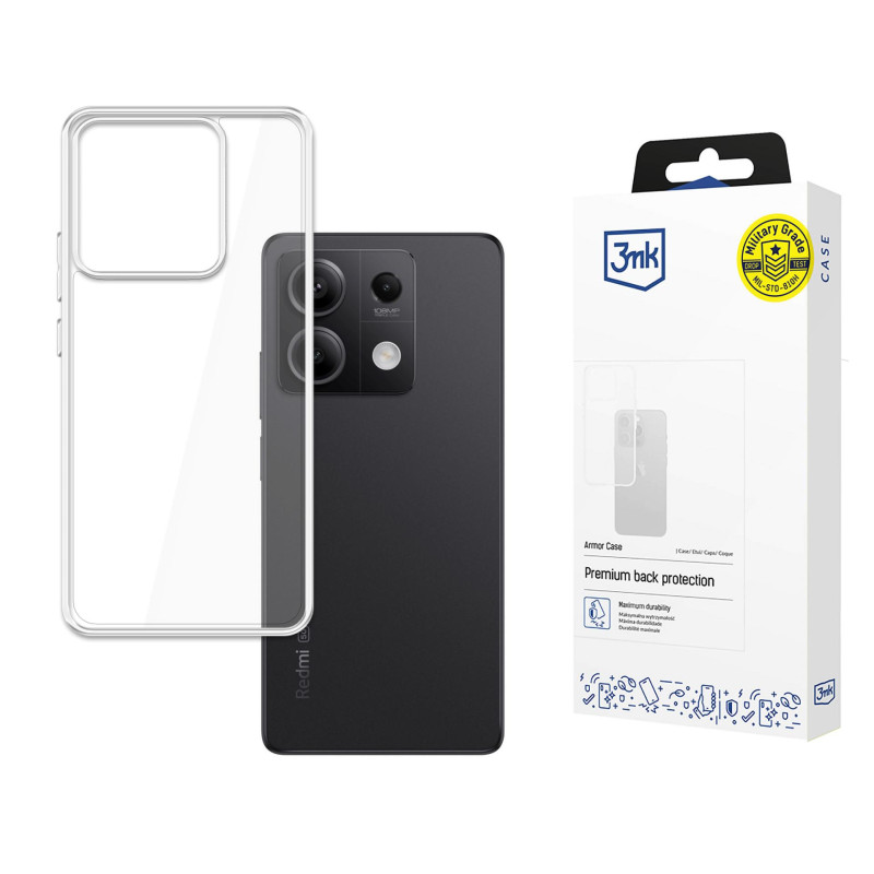 3mk šarvuotas dėklas, skirtas „Xiaomi Redmi Note 13 5G“ - skaidrus