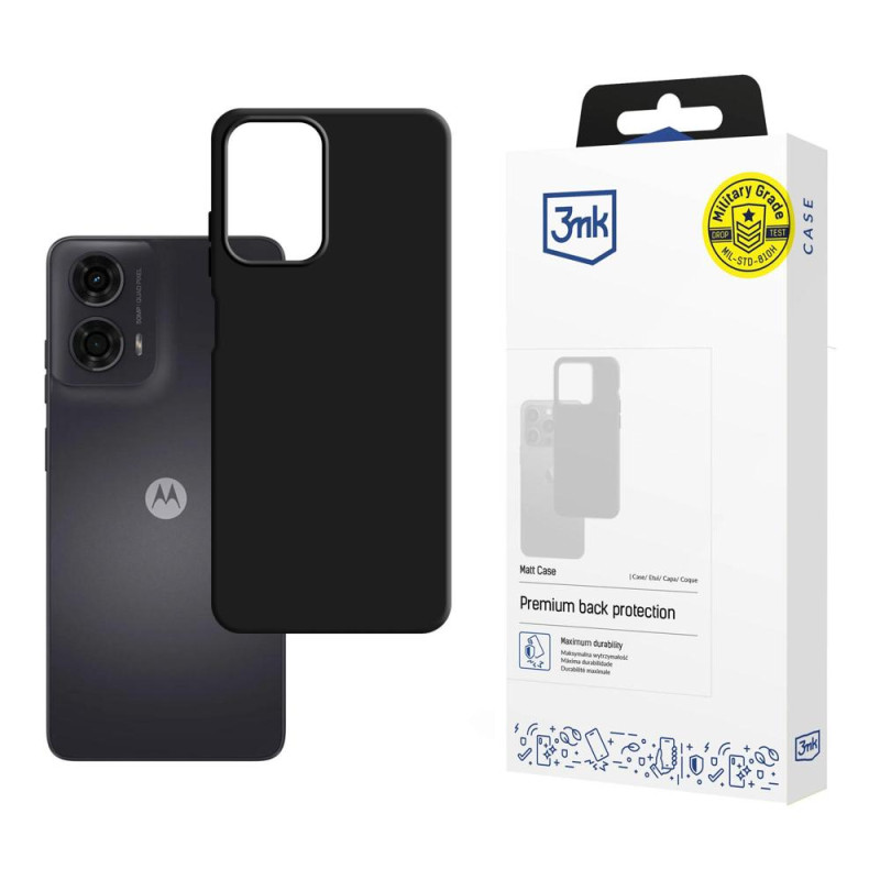 3mk matinis dėklas, skirtas Motorola Moto G24 - juodas