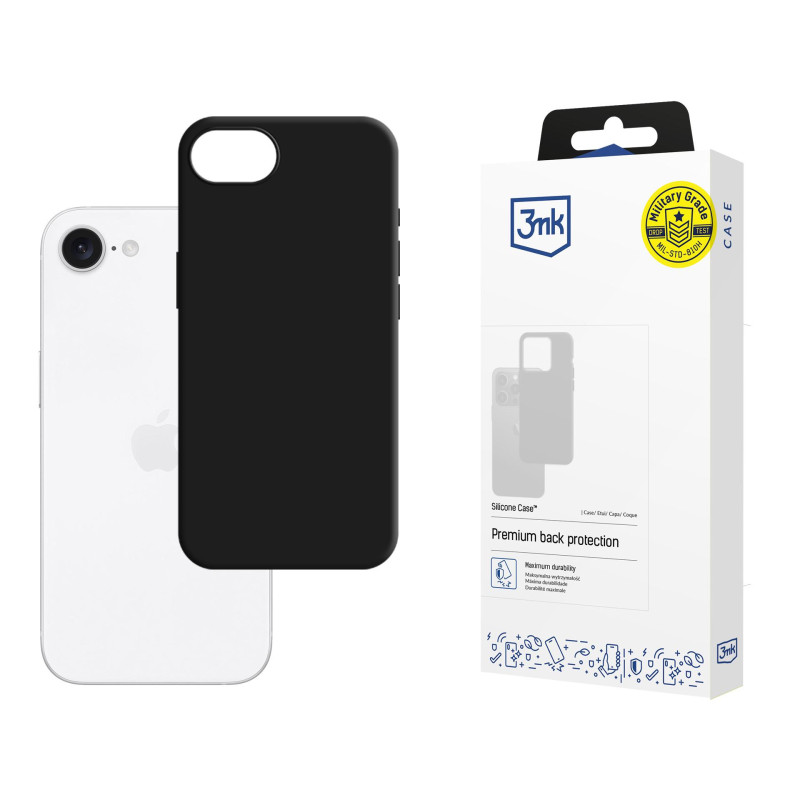 3mk silikoninis dėklas Apple iPhone 16e / SE 4 - juodas