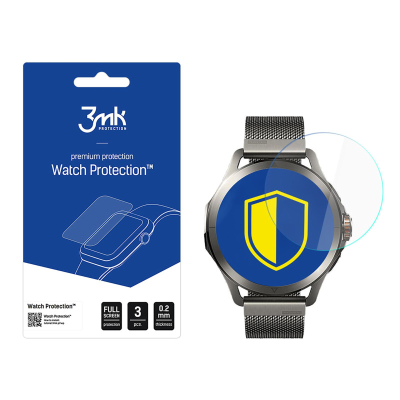 „Xiaomi Watch S4 Sport“ hibridinis stiklas su 3mk apsauga nuo lanksčios plėvelės