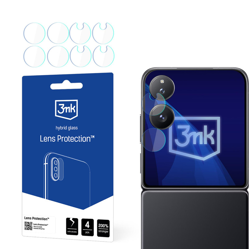 Hibridinis stiklas 3mk kameros objektyvui, skirtas „Xiaomi Mix Flip“ (priekinis) objektyvo apsaugai.