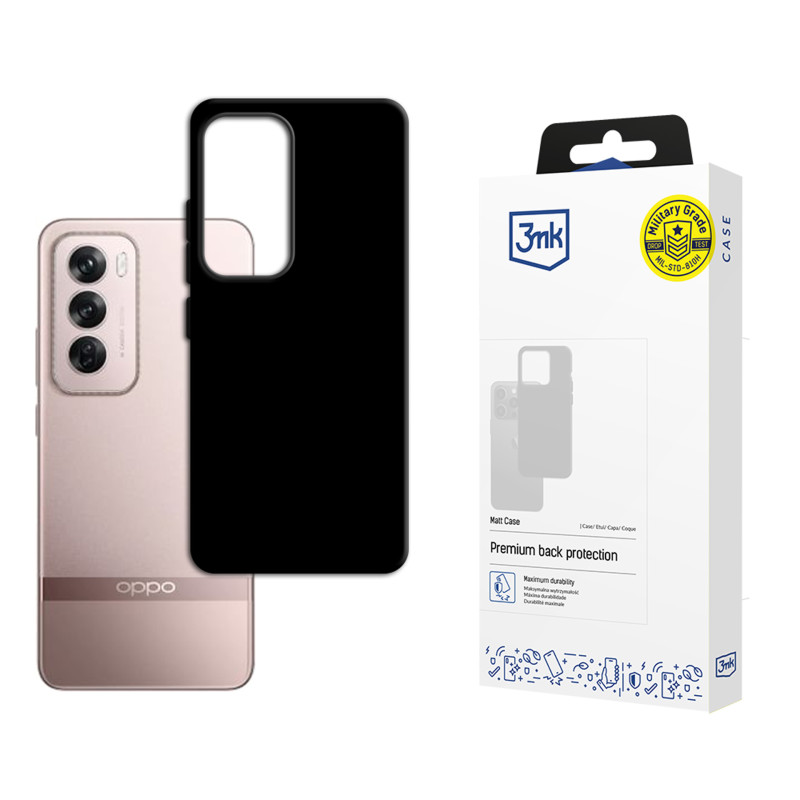 3mk matinis Oppo Reno 12 Pro dėklas - juodas