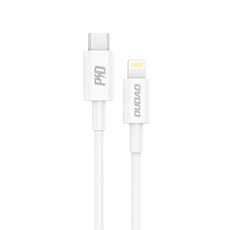 „Dudao L6X USB-C“ – „Lightning PD“ 20 W 1 m kabelis – baltas