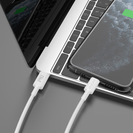 „Dudao L6X USB-C“ – „Lightning PD“ 20 W 1 m kabelis – baltas