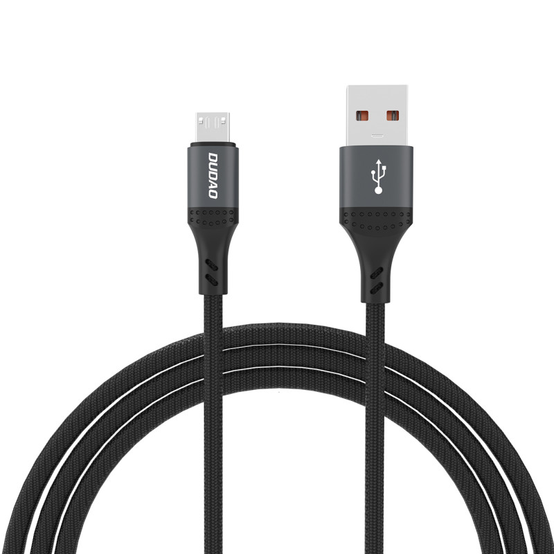 Dudao L3SM USB-A - MicroUSB 3A 1.2m pintas kabelis - juodas