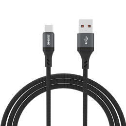 Dudao L3ST USB-A - USB-C 5A kabelis 1,2 m, pintas - juodas