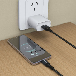 Dudao L3ST USB-A - USB-C 5A kabelis 1,2 m, pintas - juodas