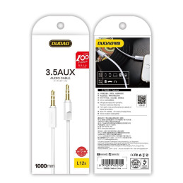Dudao AUX kabelio mini lizdas 3,5 mm 1 m 3 polių stereo baltas (L12S baltas)