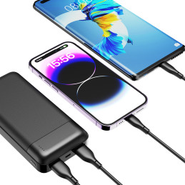 Nešiojamoji baterija Dudao K18-1W 10000mAh USB-A / USB-C / Micro USB - juoda