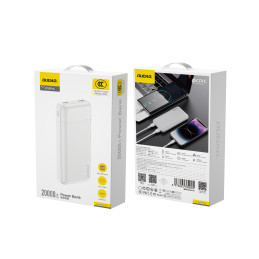 Nešiojamoji baterija Dudao K18 Pro 20000mAh USB-A / USB-C / Micro USB - balta