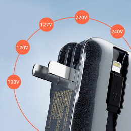 „Dudao K25 2in1“ 10000mAh išorinės baterijos įkroviklis su 3 jungtimis – pilkas