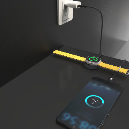 „Dudao A12MaxC PD60W“ 2 viename įkroviklis, skirtas „Apple Watch“ / USB-C - juodas