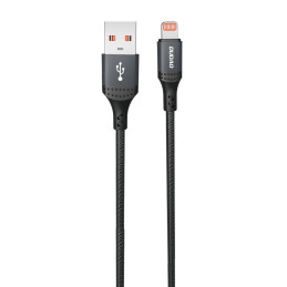 Dudao 3A 30W L3SL USB-A - Lightning kabelis, pintas 1,2 m - juodas