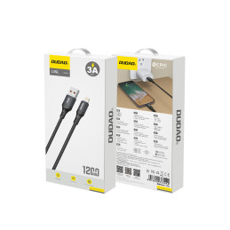 Dudao 3A 30W L3SL USB-A - Lightning kabelis, pintas 1,2 m - juodas