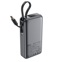 „Acefast M7-10000 PD30W“ išorinė baterija su integruotu laidu – juoda