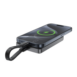 Itin plonas išorinis akumuliatorius „Acefast M12-10000 PD20W“, suderinamas su „MagSafe“ – juodas