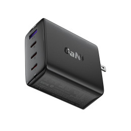 „Acefast A96 PD100W GaN“ įkroviklis (3 x USB-C + 1 x USB-A) su JAV kištuku – juodas