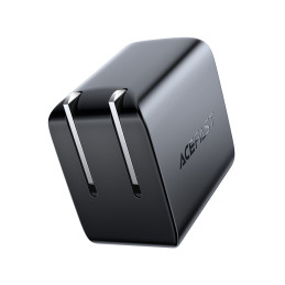 „Acefast A3 PD20W“ sieninis įkroviklis su USB-C ir JAV kištuku – juodas