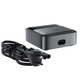 „Acefast Z6 PD65W GaN“ įkrovimo stotelė (2 x USB-C + 2 x USB-A) su JAV antgaliu - juoda