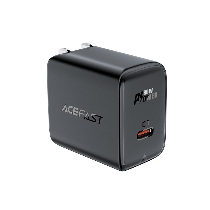„Acefast A23“ 30 W „GaN USB-C“ JAV sieninis įkroviklis – juodas