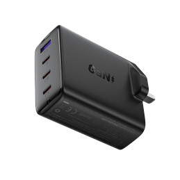 „Acefast A97 PD100W GaN“ sieninis įkroviklis (3 x USB-C + USB-A) su JK kištuku – juodas