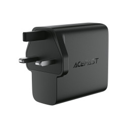 „Acefast A97 PD100W GaN“ sieninis įkroviklis (3 x USB-C + USB-A) su JK kištuku – juodas