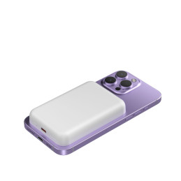 „Wozinsky WRW349YWS“ 10 000 mAh magnetinė išorinė baterija – balta